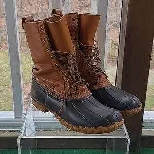 L.L. Bean Vintage Duck Hunting Boots Mens 9 Black Tan Wool Lining FLAW USA s-l1200.jpg main image 3